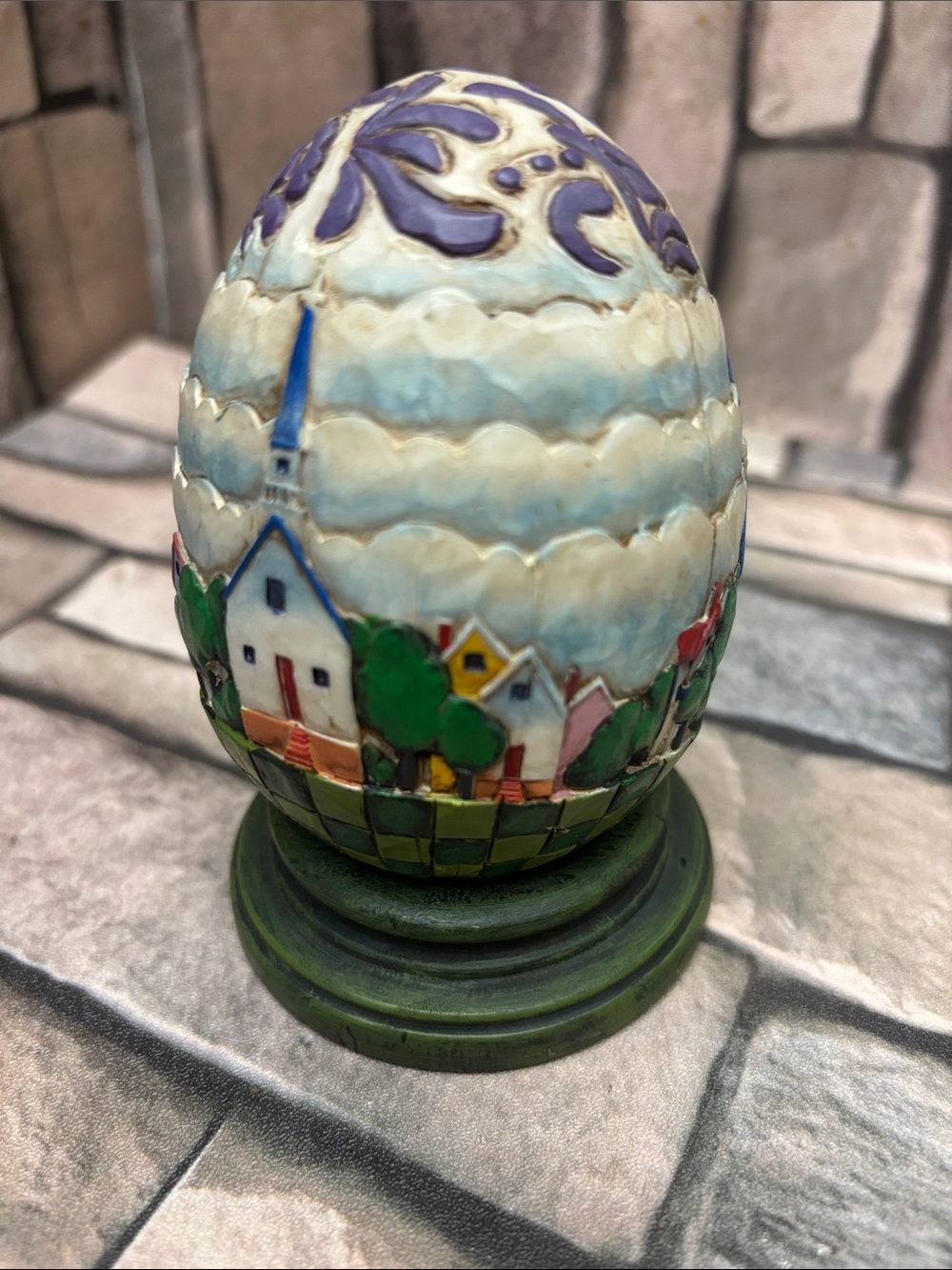 Jim Shore Heartwood Creek folk art decorative Easter egg